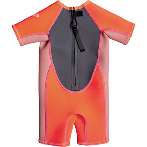 2021 Roxy Peuter Syncro 1.5mm Spring Shorty Wetsuit EROW503002 - Vermillon / Dark Navy / Coral Flame